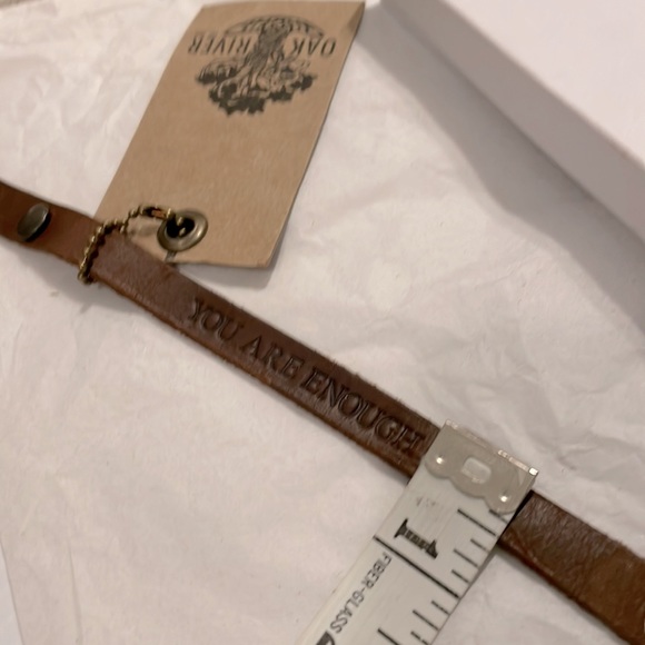 Oak River Genuine Leather “You Are Enough” Leather adjustable bracelet unisex - Picture 10 of 11